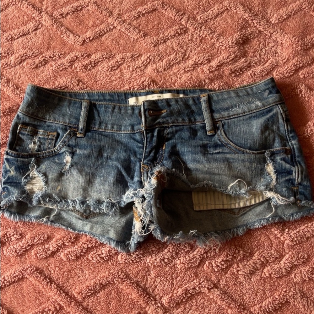 Abercrombie & Fitch Blue Distressed Jean Shorts